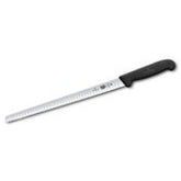VICTORINOX SALMON KNIFE, FLUTED EDGE, BLACK FIBROX HANDLE - 30 CM BLACK